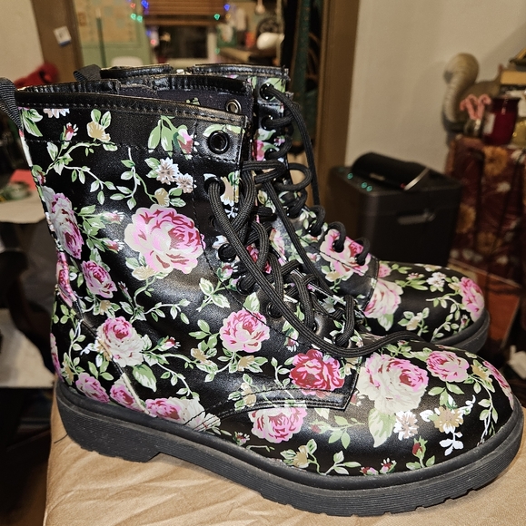 Bottes De Travail Mode Femme Mossimo Supply Beccalynn, Lacets, Bout Rond, Talon Bloc, Couleur Beige, Pointure US 8